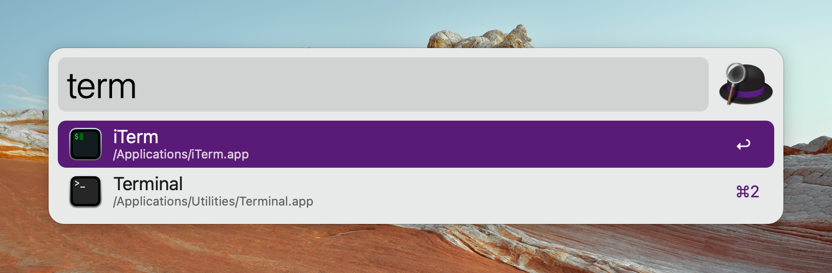 Alfred launcher window demo screenshot