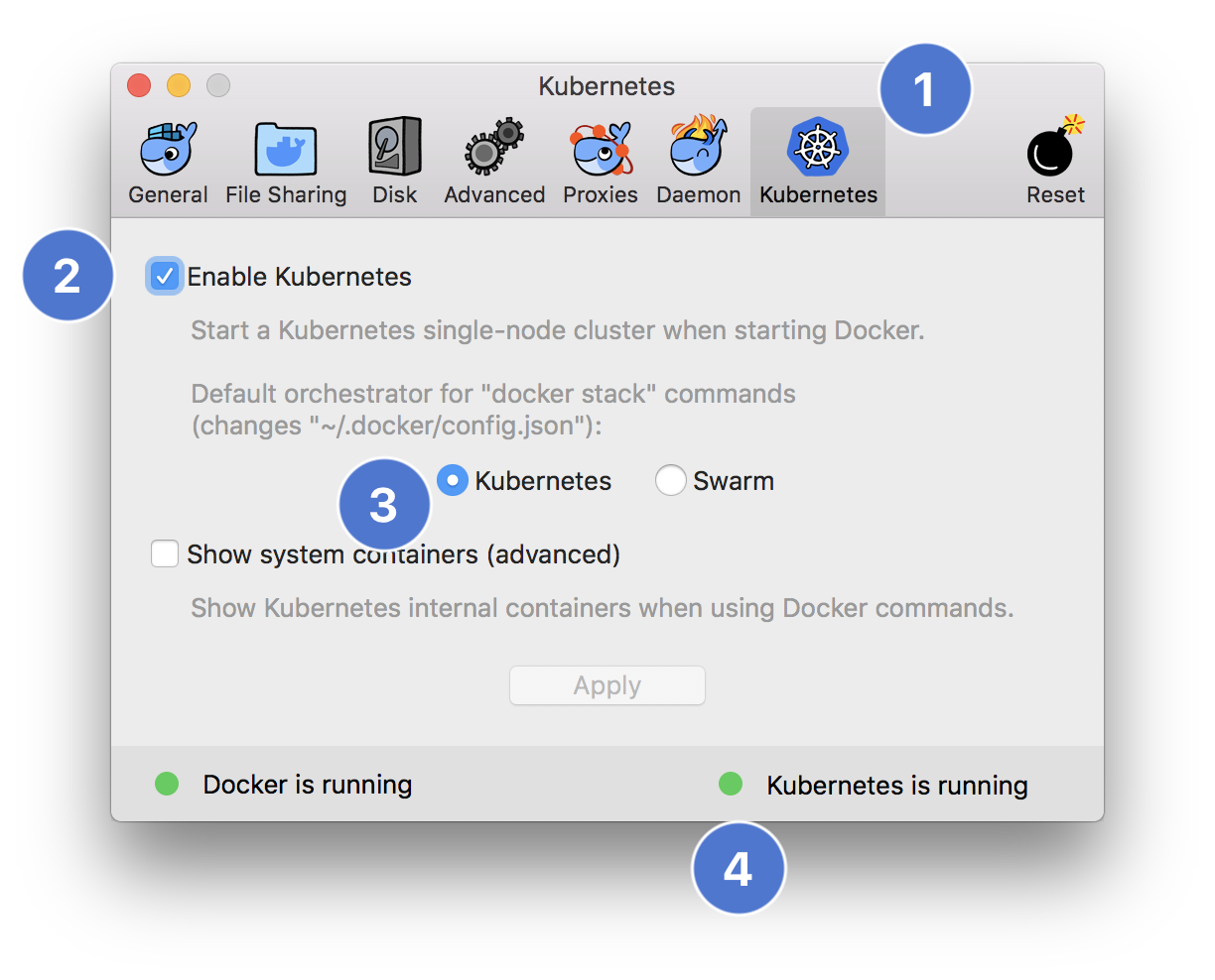 docker for mac preferences for Kubernetes