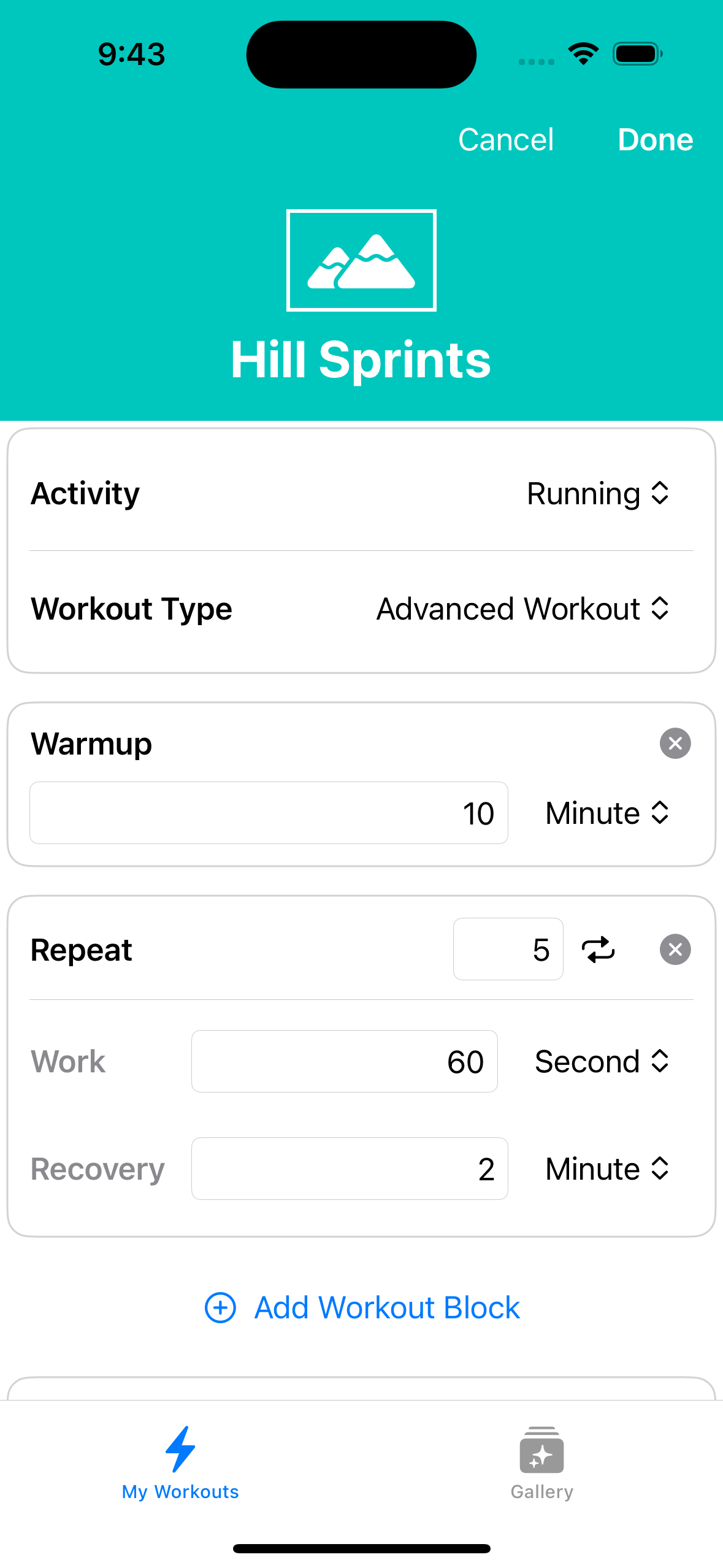 Create custom workouts with Workout Builder